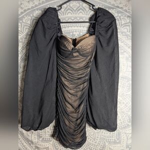 Oh Polly Black and Tan Mini Dress